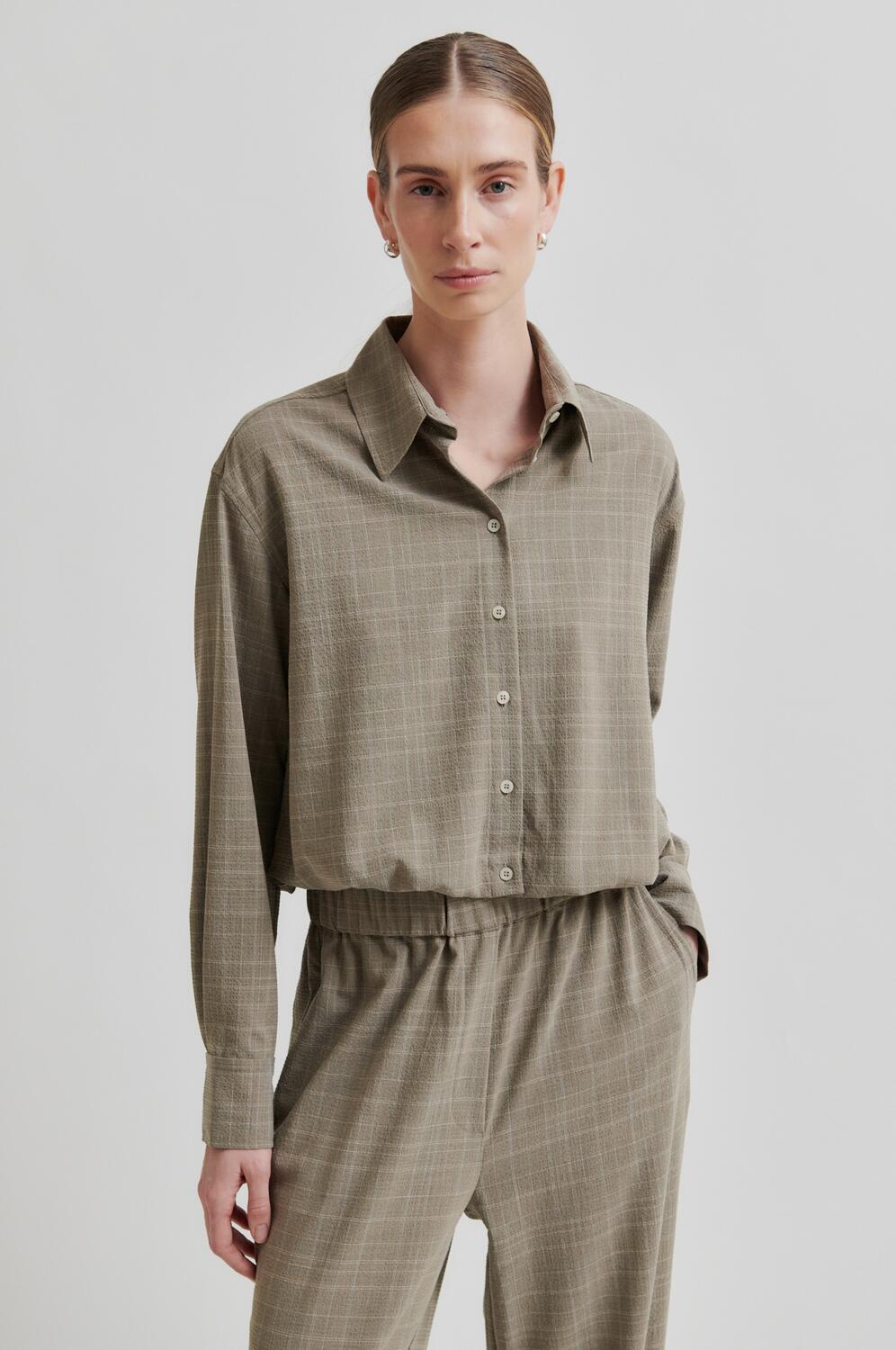 Maira skjorte - Mid Brown Melange